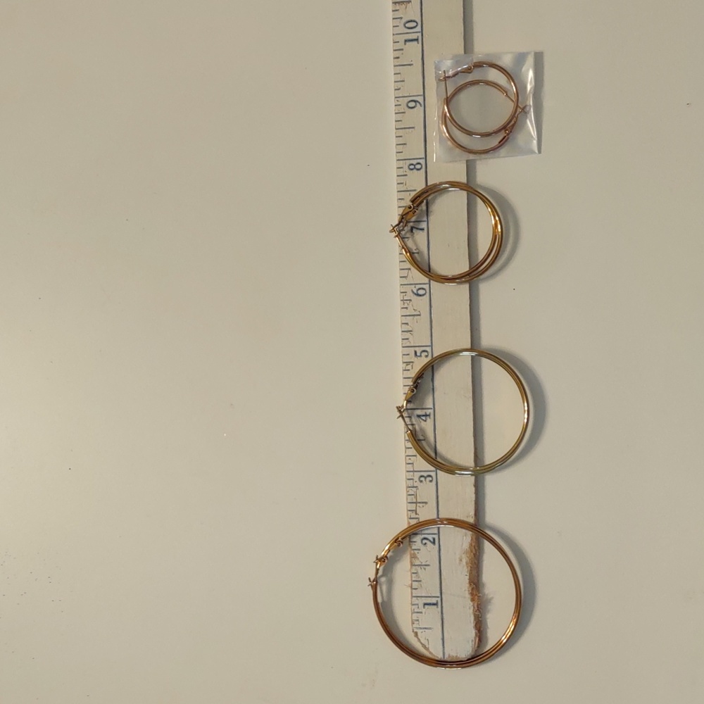4 pair Rose Gold Earrings
